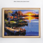 Teemanttikandid Lake Sunset t&auml;is&uuml;mmargused rhinestones 5D DIY teemantmaaling ristpistes 20X30CM