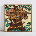 Teemanttikandid Maastik Teemantmaal T&auml;isringi saabumine Teemantmosaiikpildid 30x30CM