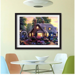 Teemantmaali maastik Ringpuur Teemanttikandid Ristpistes Rhinestone Mosaiic Painting 20X30CM