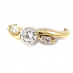 Bague Plaqu&eacute; Or 'C&acirc;lin' Blanc 56 kuld