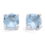 Les Tr&eacute;sors De Lily [J6944] - BO Argent 'Essentiel' bleu argent&eacute; (rhodi&eacute;) - 4 mm sinine