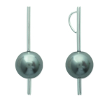 Les Tr&eacute;sors De Lily [K1411] - Pendentif Argent 'Perla' gris argent&eacute; - 30x10 mm hall