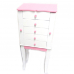 Les Tr&eacute;sors De Lily [N5295] &ndash; 'Princess' valge roosa puidust kummutiga ehtekarp - 73x31x21 cm valge