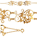 Altesse [Q9485] - Bracelet plaqu&eacute; or 'Cleopatra' dor&eacute; - 19x2. 5 cm kuld