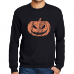 Meeste tr&uuml;kitud graafiline dressipluus Pumpkin Face T-s&auml;rk armas vabaaja s&uuml;gisene Halloweeni t-s&auml;rk s&uuml;gavmust S must