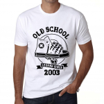 Meeste Vintage T-s&auml;rk Graafilise T-s&auml;rgiga Vana Kooli All Star Alates 2003 Valge XS