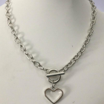 Bohemian Lady Vintage Punk Ins Heart ripats metallist tekstuuriga liialdatud paks kett hip-hop kaelakee h&otilde;be