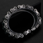 Retro rasked roostevabast terasest mootorratta kett, meeste k&auml;ev&otilde;ru, meeste k&auml;ev&otilde;rud, hip-hop ehted 20.5cm length 13mm width