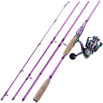 &Otilde;ngeritva rullide komplekt, 4 osa, 2,1 M kaasaskantav reisi&otilde;ngekepp ja spinninguga p&uuml;&uuml;girull mageveep&uuml;&uuml;giks Spinning Rod&Reel