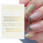 3D Rose Gold H&otilde;bedane Geo Stick Nail Art Kleebised Kleebised UV-geelk&uuml;&uuml;nte kaunistus