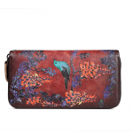 Johnature ehtsast nahast k&auml;sirahakott Retro naiste rahakotid ja rahakotid K&auml;sitsi valmistatud veisenahast telefonikott Rahakoti kaardihoidja punane