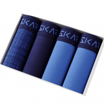 BONITOS 4Tk Print Meeste Alusp&uuml;ksid Puuvillased Bokserid Meestele Mugav Meeste Aluspesu S sinine