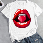 Riietus Casual Love Heart Butterfly 90ndate trend Suvemood Graafiline T-s&auml;rk Naiste Top T-s&auml;rk L&uuml;hikeste varrukatega Naiste T-s&auml;rk XXXXL