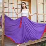 Tantsuseelikud &Scaron;ifoonist pikad seelikud naistele Elegantsed vabaaja k&otilde;rge v&ouml;&ouml;kohaga Boho Beach Maxi seelikud, mida kanda m&otilde;lemalt poolt 80cm purple