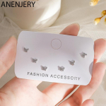 ANENJERY Armas 6-osaline v&auml;ikeste k&otilde;rvar&otilde;ngaste komplekt tsirkoonist Butterfly Stud k&otilde;rvar&otilde;ngad naistele s&otilde;bra kingitus