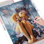 Full Drill 5D DIY teemantmaal Liblikahaldjas tikandikomplekt Ristpistes mosaiikkaunistusega kingitus Full Round 20x25CM