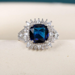 Bella Box Luksuslikud sinised kuupmeetrist tsirkoonist s&otilde;rmused pulmade pulmatseremoonia peo jaoks Moeaksessuaarid Naiste s&otilde;rmused Statement Ehted 6 sinine