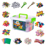 DIY kunsti- ja k&auml;sit&ouml;&ouml;tarvikute komplekt, 2000+ t&uuml;kki, komplekt tegevuste meisterdamise materjale koos kandekarbiga mitmev&auml;rviline