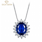 Gica Gema 925 Sterling Silver Color Treasure klassikaline temperament ripats kaelakee naistele peen k&otilde;rge kvaliteediga ehteid kingitus s&otilde;brap&auml;evaks 925 Silver valge/sinine