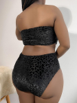 Naiste suures suuruses ujumistrikoo Velvet &uuml;hev&auml;rviline Leopard Print Tube top k&otilde;rge v&ouml;&ouml;kohaga Seksikad bikiinid Brasiilia rannariided ujumiskost&uuml;&uuml;mid XL