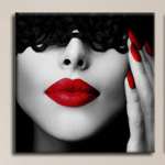 Moodne kangamaaling, punane l&otilde;uendimaal, huulev&auml;rvid, p&otilde;hjamaised pildid, kodukaunistus, seinakunst, plakat, elutuba, t&uuml;druk, magamistuba, isetegemine 50cm&times;70cm (19.68in&times;27.55in)