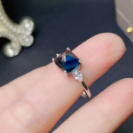 Bella Box Luksuslik temperament naiste s&otilde;rmus sinise v&auml;rvi ovaalse kujuga tsirkoonist naiste peened ehted kihluspeokink Adjustable Opening sinine