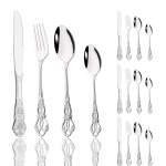 16 tk roostevabast terasest kuninglik s&ouml;&ouml;giriistade komplekt kuldne &otilde;htus&ouml;&ouml;k L&auml;&auml;ne toidu lauan&otilde;ud praad nuga kohvilusikas puuvilja kahvel s&ouml;&ouml;giriistad 16Pcs Dessert Spoon h&otilde;be