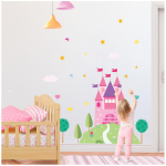 Les Tr&eacute;sors De Lily [R3453] &ndash; hiiglaslik kleebis  Princess Castle  roosa - 192x157 cm Heleroosa