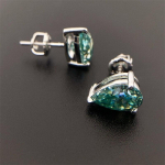 Rohelised moissaniteist k&otilde;rvar&otilde;ngad naistele 925 Sterling h&otilde;be valge kullaga kaetud kihlatud naiste k&otilde;rvar&otilde;ngaste luksuslikud ehted 1ct 5x7mm