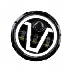 1tk 12V/24V mootorratta esituli 7'' V-kujuline LED-esituli suunatuledega DRL Hi/Lo Beam