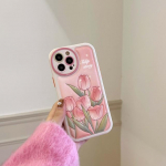 Tulbid Lilled 3D Reljeef Nahk Armas Roosa Silikoonist Pehme Telefoni&uuml;mbris iPhone 11 12 13 Promax 14 Plus Pro Max jaoks Koomiks Tagak&uuml;lg For iphone 13pro