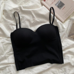 &Otilde;mblusteta Camisole naistele Fitness Crop Tops Suvised &otilde;hukesed Elegantsed Seksikad Igati sobivad vabaaja &uuml;hes t&uuml;kis j&auml;&auml;siidist aluspesu s&auml;rk One Size (40-60kg)