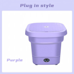 Kokkupandav kaasaskantav pesumasin Mini aluspesu sinine valgus steriliseerimine pesumasin 【Plug-in】Purple