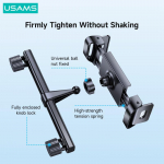 USAMS auto tagaistme peatoe kinnitushoidik iPadile 4,7-12,9 tolli 360 rotatsiooniga universaalne tahvelarvuti auto autotelefoni hoidik Car Rear Seat Holder must