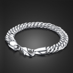 Fashion Solid 925 925 Sterling Silver Design K&auml;ev&otilde;ru Ehted Puhas h&otilde;be 10 MM 20 cm Meeste/poiste hobusepiitsa ketiga k&auml;ev&otilde;ru 20cm