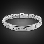 Moodne 925 Sterling h&otilde;bedane k&auml;ev&otilde;ru meestele Meeste lahe rock-punk stiilis k&auml;ev&otilde;ru 100 % tahke h&otilde;be 10 mm 20 cm k&auml;ev&otilde;ru ehted 18cm gray