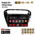 Android Peugeot 301 jaoks Citroen Elysee 2013-2016 2din autoraadio stereo-multimeediumipleier Navigatsioon WIFI 1+16GB must