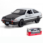 1/32 Scale Toyota AE86 Initial D mudelauto, tsingisulamist tagasit&otilde;mmatav m&auml;nguauto heli ja valgusega lastele poisile t&uuml;drukule kingitus 1/32-15.5x7x6cm must/valge