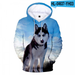Animal Dog Husky 3D Prinditud Suur naiste/meeste kampsun Pusa T&auml;navar&otilde;ivad Hip Hop Pullover Kapuutsiga jakk Meeste vabaaja spordir&otilde;ivad XL