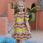 T&uuml;drukud Blue Fish Scale Print Kleidid Lastele T&uuml;drukute Peokleit Liibuvad Liibuvad L&uuml;hikeste Varrukatega Seelik &Uuml;le 4-aastastele T&uuml;drukutele 80 sinine