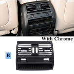Chromed Rear Air Conditioner Back AC Vent Grille Panel With heating button hole For BMW 5 Series F10 F11 F18 520 523 Rear Panel B gray