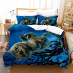 Kassipoja tekikatte voodipesukomplekt Lemmiklooma kassi tekikate Padjap&uuml;&uuml;ri lina/kaheinimesevoodi t&auml;issuuruses voodikatte komplekt Kodukaunistus AU Double 180x210cm