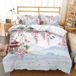 3D maastikumustriga tekk ja padjap&uuml;&uuml;r 2/3 t&uuml;kki tindiga maalimise stiilis voodipesu AU180 * 210 pehme kodukaunistus naiste tubadesse Baby 100x135cm