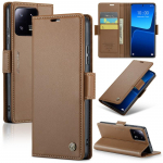 CaseMe Flip nahast telefoni&uuml;mbris RedMi Note 12 Pro Plus 12S 11 11S 10 10S 9 9S XiaoMi 12T 11T 10T 12 13 Lite POCO X5 F5 magnetilise rahakoti kaardi kate jaoks XiaoMi 10T pruun