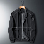 Suurem&otilde;&otilde;tmeline lahtine jakk Casual Stand Collar Top mitmek&uuml;lgne jope 8XL must