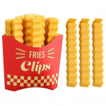 12 tk/komplekti friikartulite tihendusklamber koos k&uuml;lmiku magnetkarbiga Pika toidu s&auml;ilitamine suupistete leivahoidja Sulgemisklambriga tihendusklamber K&ouml;&ouml;gitarbed kollane