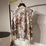 Vintage prinditud vest Mooruspuu siidist topsid vabaaja &uuml;mmargune krae avarad varrukateta riided, suvep&uuml;ksid, naiste vestid, topsid 26745 S lilleline tr&uuml;kiv&auml;rv
