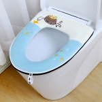 Armas lambaliha samet WC-istme kate padi Vannituba tualett-matid WC-padjad Pehmed paksendatud t&otilde;mblukuga pestavad tikitud k&auml;epidemega WC-istmekatted One Size&1Pc sinine