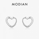 Modian Fashion Hearts Shape Hoop k&otilde;rvar&otilde;ngad 925 Sterling Silver Love Charm K&otilde;rvar&otilde;ngas Naistele T&uuml;drukutele Ehted Kingitused h&otilde;be