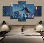 5 Panel T&uuml;druk Soldier of Evil Fox Animatsioon L&otilde;uend Prinditud maal elutoa seinakaunistuseks HD-pildiga kunstiteoste plakat ilma raamita 20x35cm*2 20x45cm*2 20x55cm*1